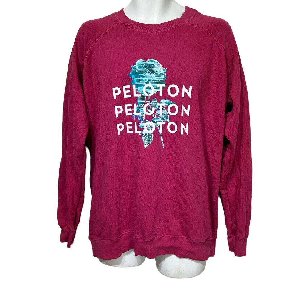 Peloton Women’s Size XL Pink Roses Long Sleeve Pullover Sweatshirt